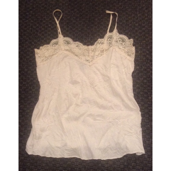💕ARDEN B💕 White Camisole with Lace Trim - Picture 1 of 6